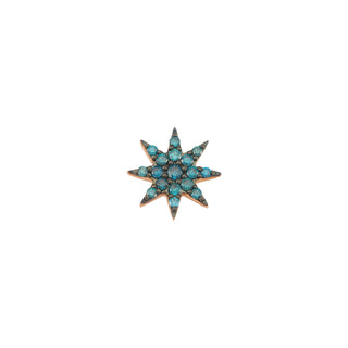 VENUS STAR GOLD BLUE DIAMOND SINGLE EARRING