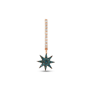 VENUS STAR GOLD BLUE DIAMOND SINGLE EARRING
