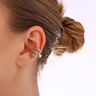 WHEAT GOLD DIAMOND EAR CUFF
