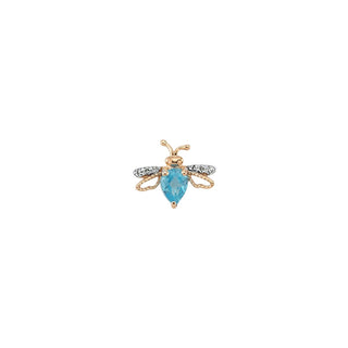 QUEEN BEE GOLD DIAMOND BLUE TOPAZ PIERCING