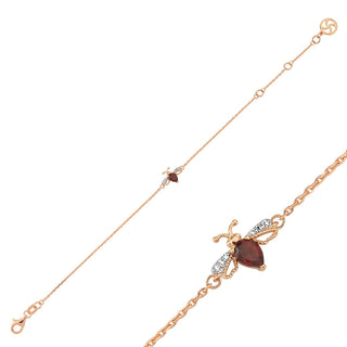 QUEEN BEE LILY GOLD GARNET BRACELET Bee Goddess